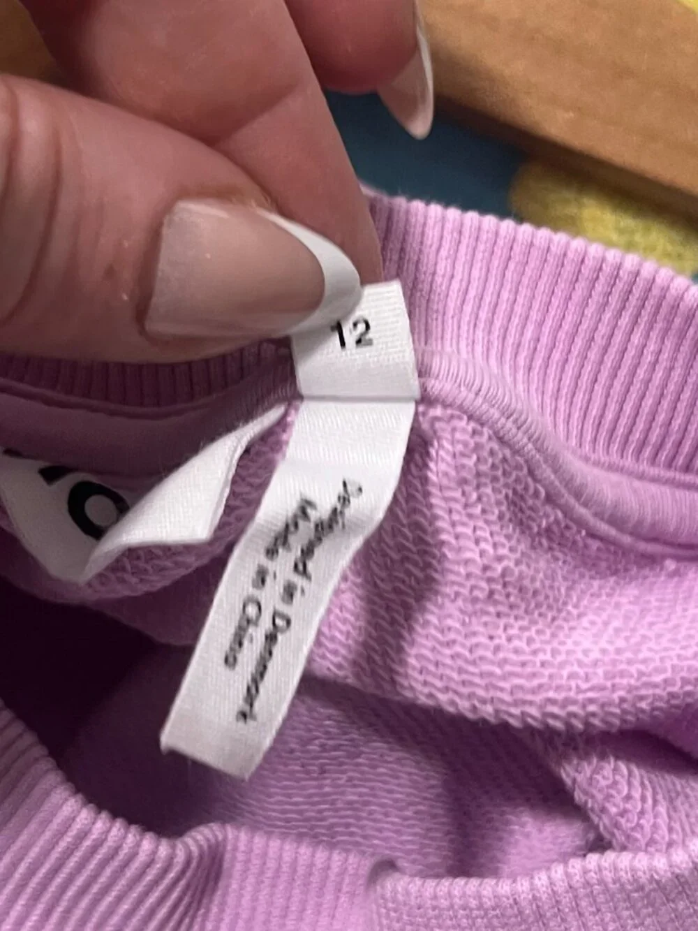 Maxi Pink Lavender Stripes Sweatshirt Girls 12 Sequins